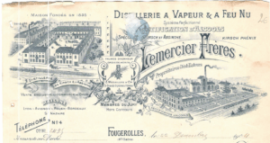 Lire la suite à propos de l’article Proposition d’une lecture iconographique d’un papier à en-tête de la distillerie Lemercier Frères à Fougerolles, daté du 22 décembre 1904.